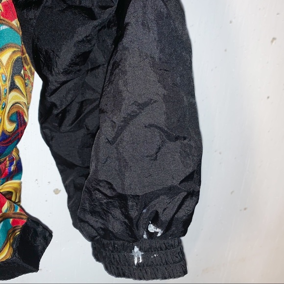 Vintage Northern Climate 80s Track Jacket Black Red Tartan Retro XL Windbreaker - Picture 6 of 7